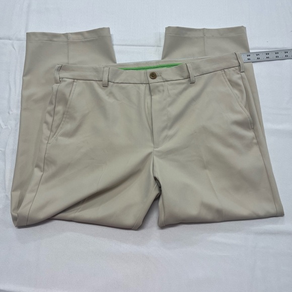 Izod Golf Cream Stonedust Chinos Slim Fit Men’s 36Wx30L Short Sport Casual Pants - Picture 8 of 11